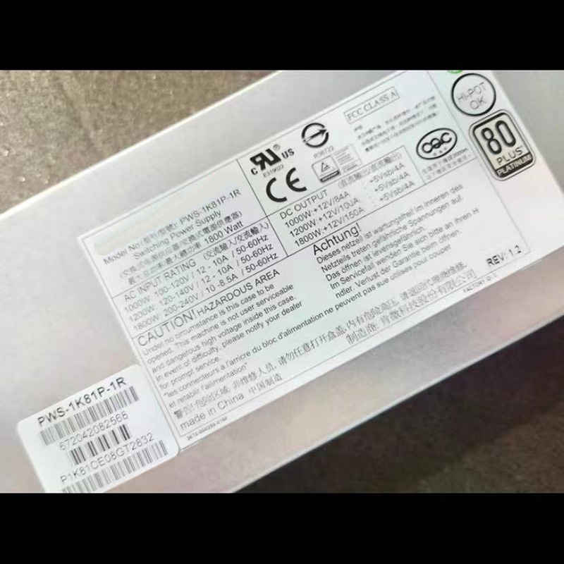 PWS-1K81P-1R 1800W For Supermi - 1800W Server Power Supply Redundant recensie en prijs